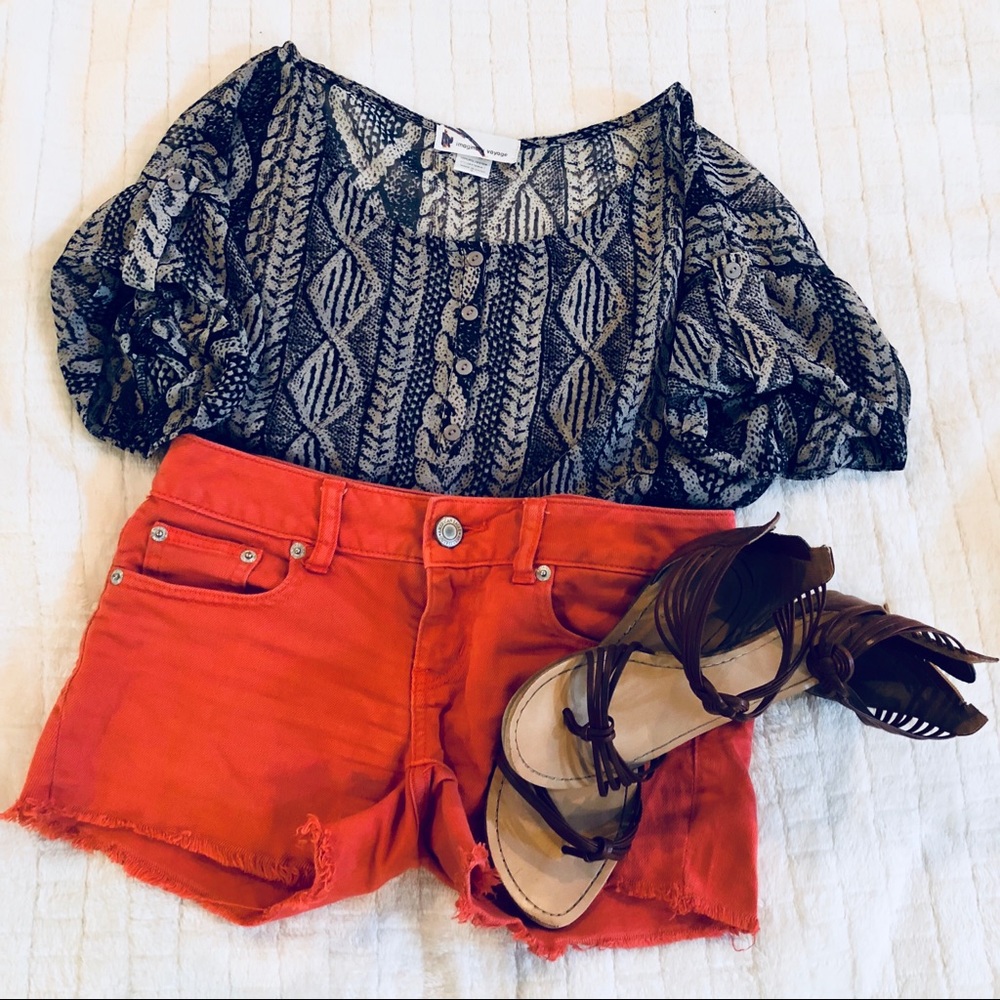 Gray & Navy Flow Aztec Shirt